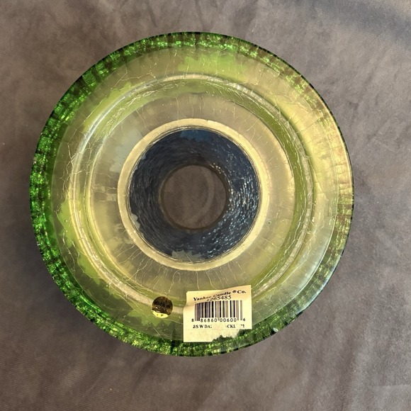 Yankee Candle Hand Painted Daisy Glass Shade Green Crackle - Picture 5 of 6